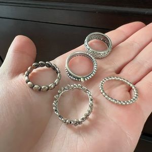 5 Pandora rings